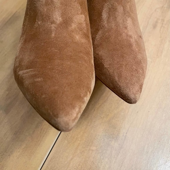 NWOT Marc Fisher LTD Ulani Point Toe Leather Chunky Heeled Booties Size 10 - Picture 4 of 9